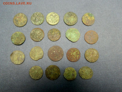 Полушки ВРП. 1718-1721. 19 штук. Копаные. - Изображение 001