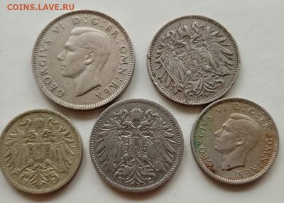 5 инoстранных мoнет 1893-1948г.г.,дo 27.10 в 22.00 Мск. - MZDaCtQZj68
