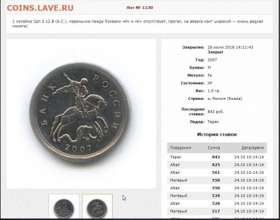 1 копейка 2007 М шт.5.12В по А.С. - Скриншот 22-10-2021 140709