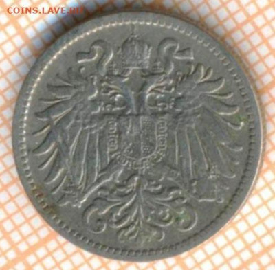 Австрия 10 геллеров 1895 г., до 28.10.2021 г. 22.00 по Москв - Австрия 10 геллеров 1895 3287а