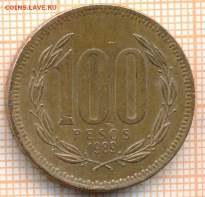 Чили 100 песо 1989 г., до 28.10.2021 г. 22.00 по Москве - Чили 100 песо 1989 3291