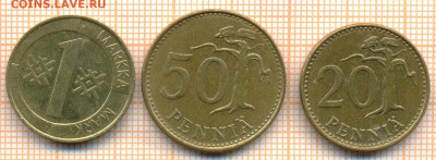 Финляндия 3 монеты, до 28.10.2021 г. 22.00 по Москве - Финляндия 3 монеты 3293а
