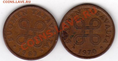 Финляндия 5 пенни 1963-70 (2шт.) до 03.11.11 в 22.00мск(408) - img011
