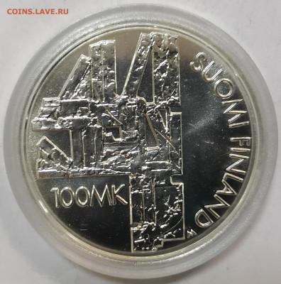 100 марок 2000 Финляндия Алексис Киви UNC - 2