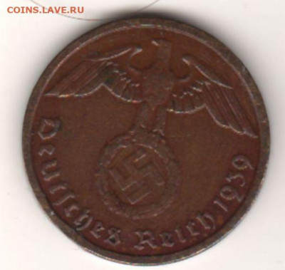 Германия,	2 пфенниг	1939 А до 20-00 01.11. - 1