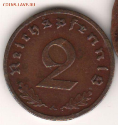 Германия,	2 пфенниг	1939 А до 20-00 01.11. - 2