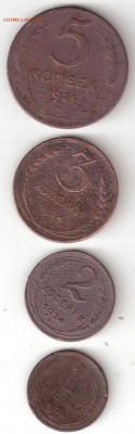 Погодовка СССР 1924год: 5коп,3коп,2коп,1коп 10My - 1924-5,3,2,1коп Р 10My++