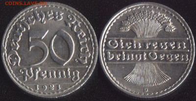 Инострань по ФИКСу до 22:00мск 01.11.21 - Германия 50 пфеннигов 1921 (45)
