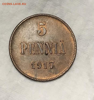 5 пенни 1917 г (вензель) Unc До 3.11.2021 22.00 по МСК - 1F97DEC6-06AE-4285-80D5-F53BC923559E
