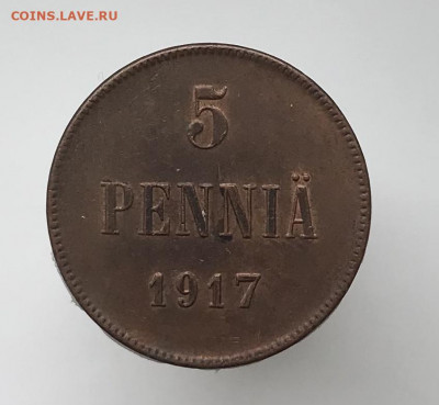 5 пенни 1917 г (вензель) Unc До 3.11.2021 22.00 по МСК - C956AC2B-0888-4A1E-88C3-1B941D34AD63