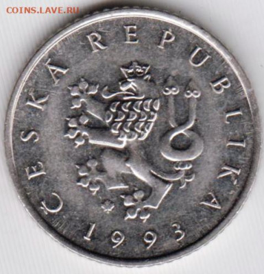 ЧЕХИЯ 1 крона 1993 г. до 04.11.21 г. в 23.00 - 021