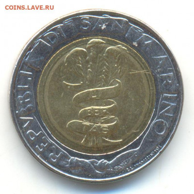 Сан-Марино 500 лир 1995 до 4.11 в 22.15 - 500 лир. Сан-Марино 1995 1