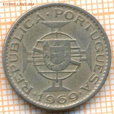 Ангола 2,5 эскудо 1969 г., до  05.11.2021 г. 22.00 по Москве - Ангола 2 с пол эскудо 1969 3410