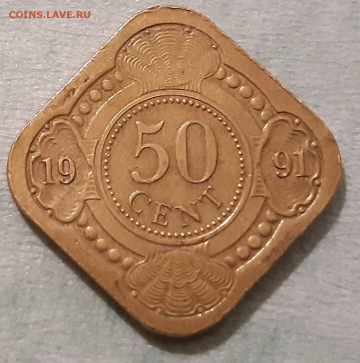 Нидерландские Антильские острова 50 центов 1991 г., 05.11 - 50 центов 1991 г