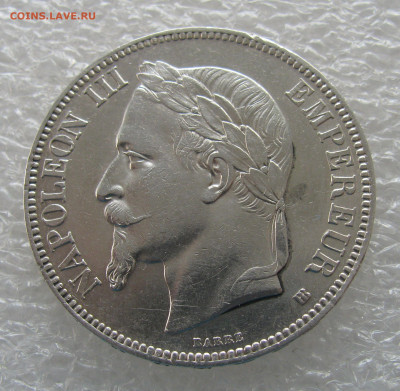 Французская империя. Наполеон III. 5 ФРАНКОВ 1868 года. - Нп1868 (2).JPG