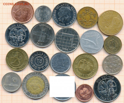 монеты разные 20 штук 5 от 5 руб. фикс цена - лист 5а 001
