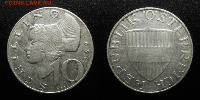 Австрия – 10 шиллингов (1958) до 5.11 (22.00) - Австрия – 10 шиллингов (1958) (Ag)