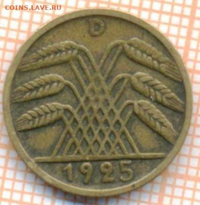 Германия 5 пф 1925D г., до 11.11.2021 г. 22.00 по Москве - Германия 5 пф 1925 3777