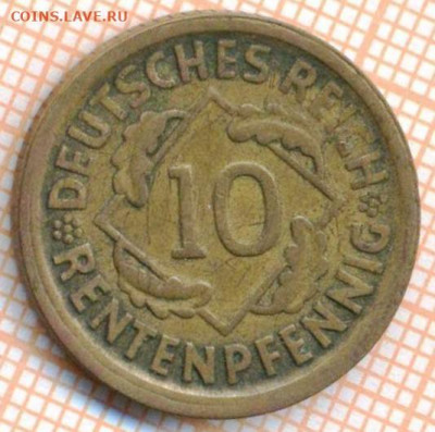 Германия 10 пф 1924D г., до 11.11.2021 г. 22.00 по Москве - Германия 10 пф 1924 3787а