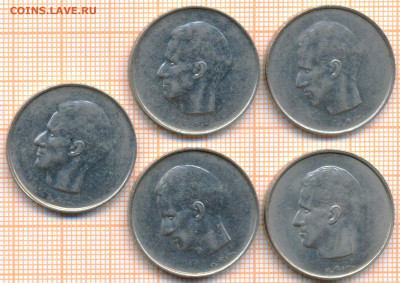 Бельгия 10 франков 1969-72 гг., разные, фикс - Бельгия 10 франков 5 шт 3774а