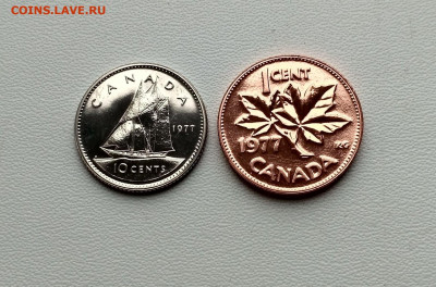 КАНАДА,10 центов 1977г + 1 цент 1977г(из набора)до10.11.2021 - IMG_20210206_134935_HDR