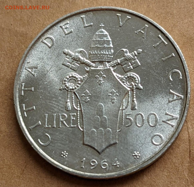 Ватикан 500 лир 1964 до 22-00 09.11 - PXL_20211026_085819364_2