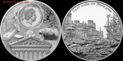 Монеты с Корабликами - о-ва Кука 10 долларов 2022