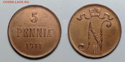 5 пенни 1911 unc  до 13.11.2021 - 5п-1911