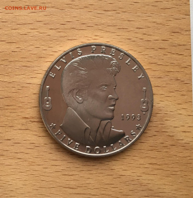 Крона Шайба Маршалловы Острова 5 долларов 1993 Элвис Пресли - IMG_1904.JPG