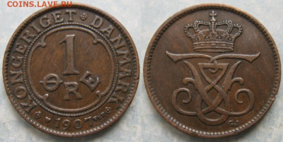 Дания 1 эре 1907 до 16-11-21 в 22:00 - Дания 1 эре 1907    195-к69-10822
