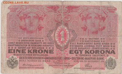 Австро-Венгрия 1 крона 1916 г. до 17.11.21 в 23.00 - 047
