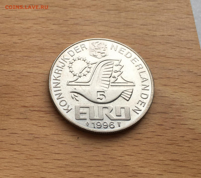Нидерланды 5 евро 1996 Виллем Баренц корабль парусник флот - IMG_2158.JPG