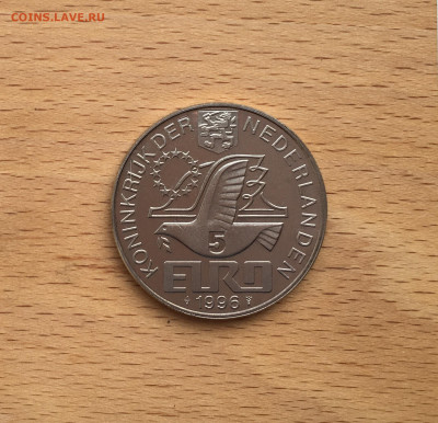 Нидерланды 5 евро 1996 Виллем Баренц корабль парусник флот - IMG_2154.JPG