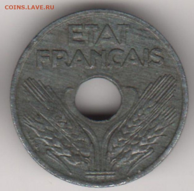 Франция, 20 сантимов 1942 до 22.11. - 1