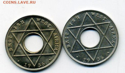 10 пенни 1936г Зап Африка UNC ! Разные 2 монеты. - File1298