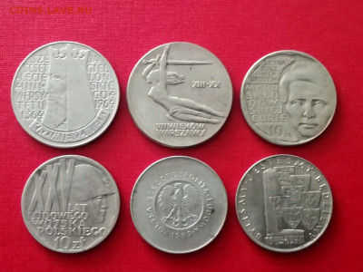 лот юбилейки Польша 6 монет до 25.11.2021 года - 1