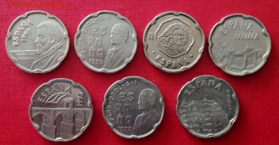 лот 50 песет Испания 7 монет до 25.11.2021 года - 1