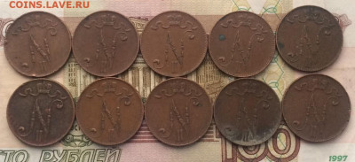 5 пени 1915,1916 год. 10 штук. до 24.11.21 - 114