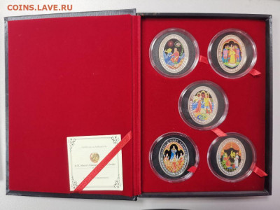 20 руб 2009 Беларусь - Сказки Пушкина, Ag925 (5шт), до 27.11 - С Пушкин сказки 5шт-1