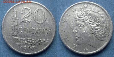Бразилия - 20 сентаво 1967 года до 28.11 - Бразилия 20 сентаво, 1967