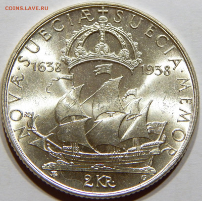 Швеция. 2 кроны 1938 "300 лет Делаверу", до 26 ноября 22-00 - DSCN1496_1_1