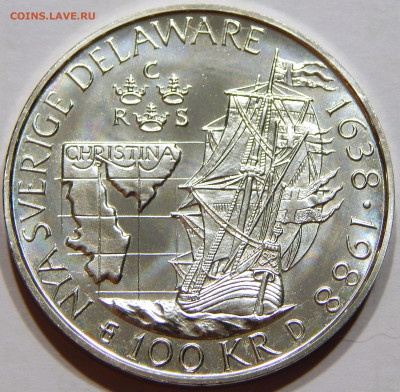 Швеция. 100 крон 1988 "350 лет Делаверу", до 26 ноября 22-00 - DSCN1500_1