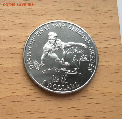 Крона Шайба Ниуэ 5$ долларов 1989 Кубок Дэвиса 1989 теннис - krona_shajba_niue_5_dollarov_1989_kubok_devisa_1989_tennis_sport