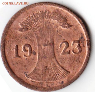 ГЕРМАНИЯ 2 рентпфеннига 1923 г. до 30.11.21 г. в 23.00 - 012