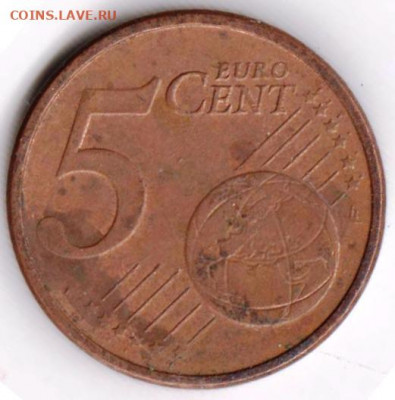 ГЕРМАНИЯ 5 евроцентов 2002 г. "F" до 30.11.21 г. в 23.00 - 035