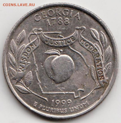 США квотер 1999 г. "Р" Джоржия до 30.11.21 г. в 23.00 - 036
