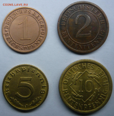 Германия 1,2,5,10 пфеннига 1924-38гг.До 28.11. 22.00 мск - P1400390.JPG