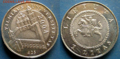 ЛИТВА 1 лит 425 лет Вильнюсскому универ До 30-11 в 22-00 мс - 1 лит 2004