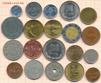 монеты разные 20 штук 12 от 5 руб. фикс цена - лист 12 001