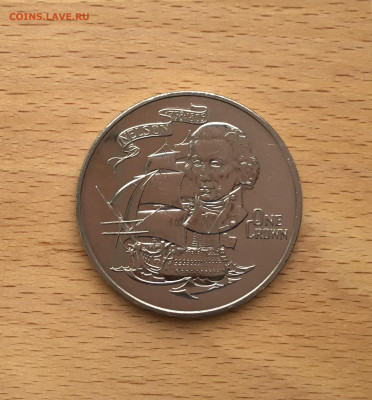 Крона Шайба Гибралтар 1 крона 1980 Горацио Нельсон корабль - IMG_1856.JPG